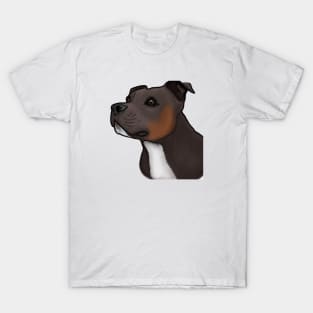 Cute Staffordshire Bull Terrier Drawing T-Shirt